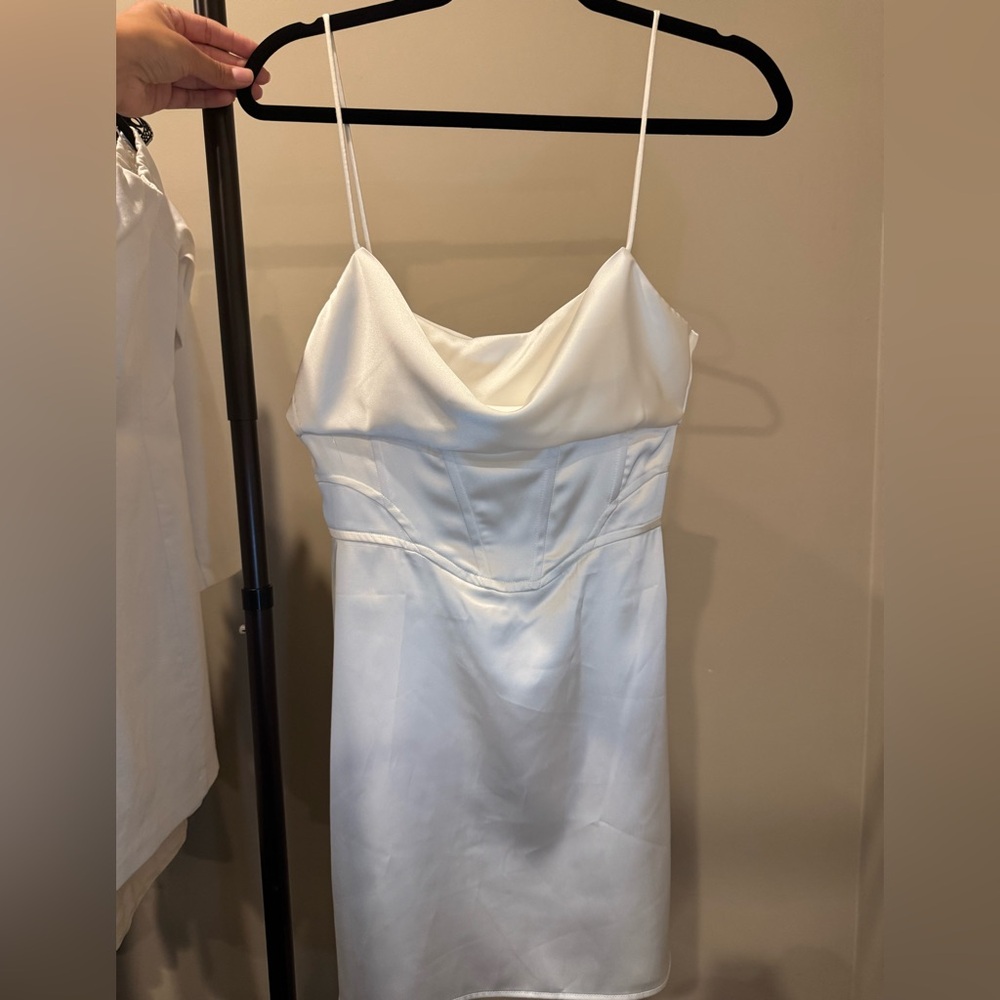 Zara White Satin Dress